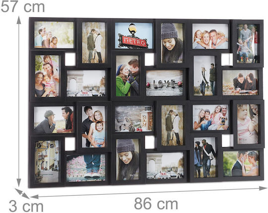 Relaxdays Rama Foto Din Plastic Cu Cadru Negru
