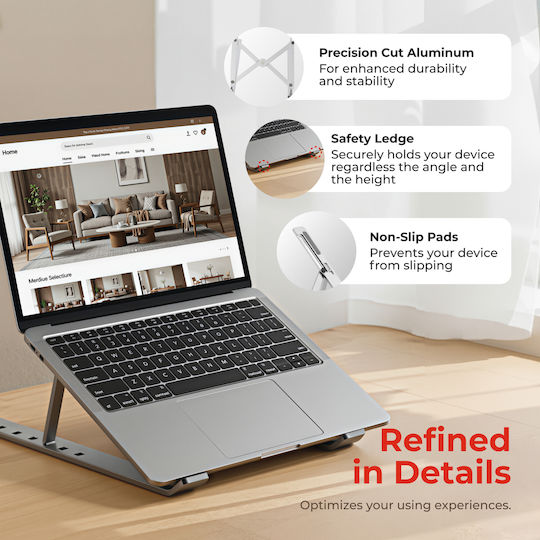 Lumivida Stand for Laptop up to 15" Silver LPS03-3-01