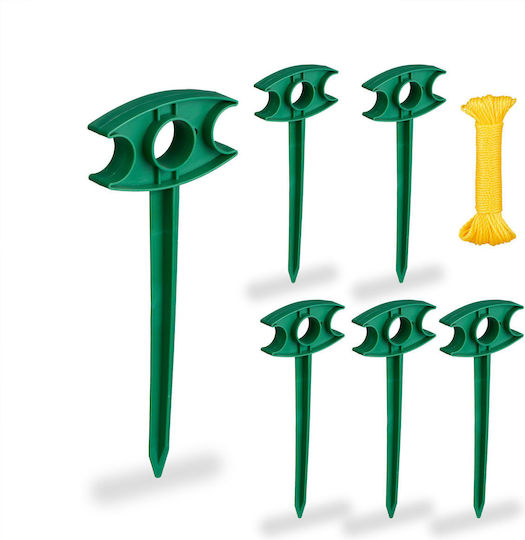 Relaxdays Set 6 Țepi De Pământ Pentru Plante Verde Închis Galben 25x2x10 Cm Relaxdays Set 6 Țepi De Pământ Pentru Plante Verde Închis Galben 25x2x10 Cm