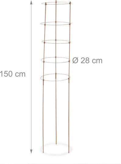 Relaxdays Pflanzenspieße Kletterstütze 150 Cm Set 2 Braune Dunkelbraune 150x30x30 Cm