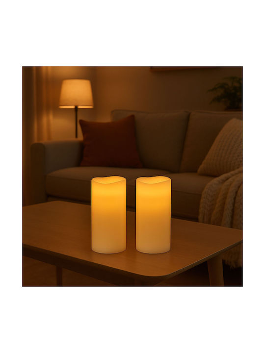 Relaxdays Lămpi Decorative Pentru Masă LED Lumânare 2 Buc 24.5x10 cm