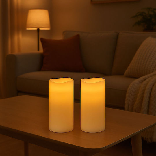 Relaxdays Διακοσμητικό Φωτιστικό LED Κερί 2τμχ 24.5x10εκ.