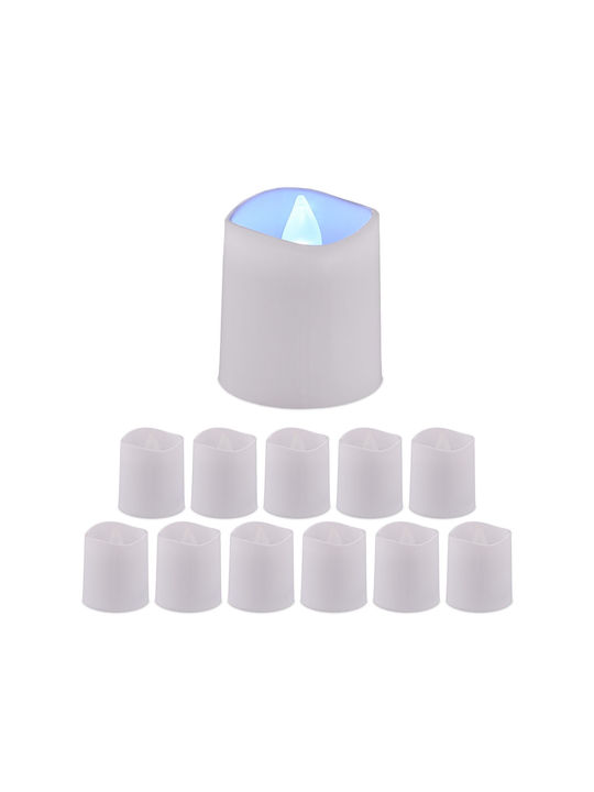 Relaxdays Lămpi Decorative Pentru Masă LED Lumânare 12 Buc 4.5x4x4 cm