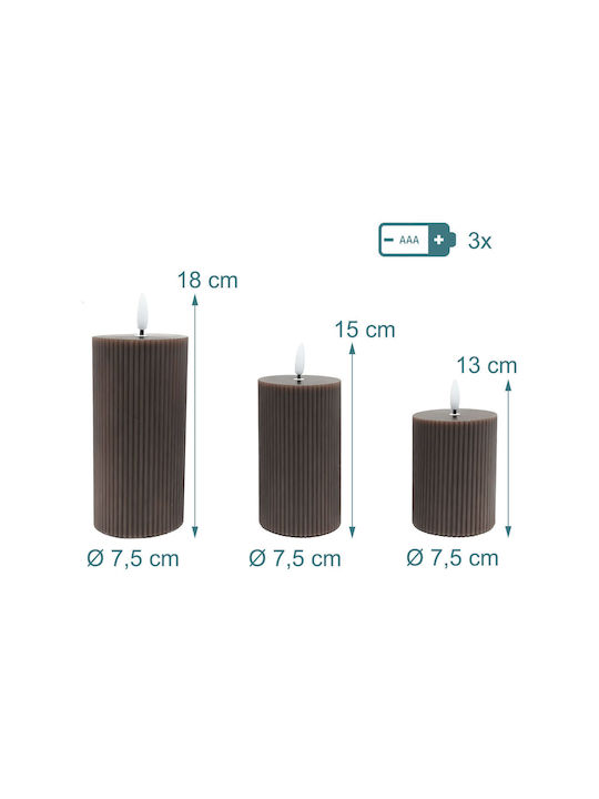 Relaxdays Lămpi Decorative Pentru Masă LED Lumânare 3 Buc