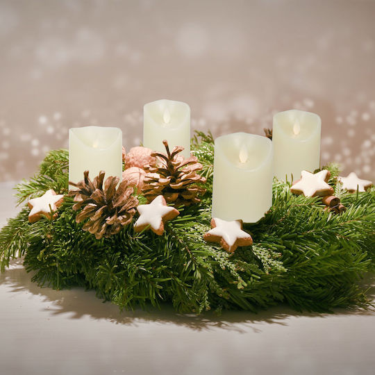 Relaxdays Lămpi Decorative Pentru Masă LED Lumânare 4 Buc 10x7.5 cm