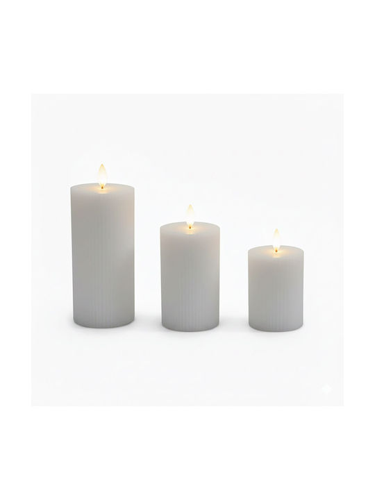 Relaxdays Lămpi Decorative Pentru Masă LED Lumânare 3 Buc