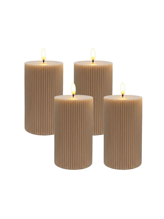Relaxdays Lămpi Decorative Pentru Masă LED Lumânare 4 Buc 13x7.5 cm