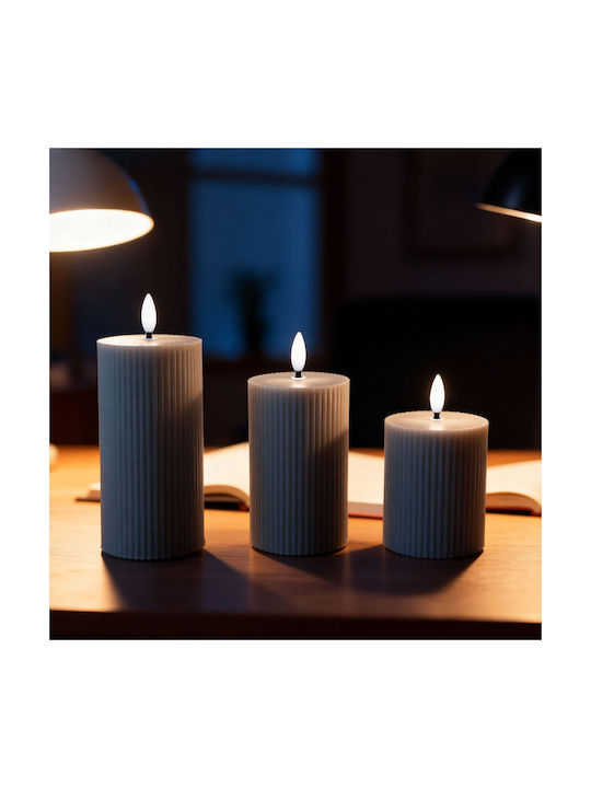 Relaxdays Lămpi Decorative Pentru Masă LED Lumânare 3 Buc