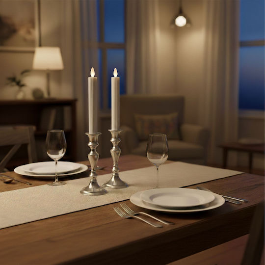 Relaxdays Διακοσμητικό Φωτιστικό LED Κερί 4τμχ 25x2εκ.