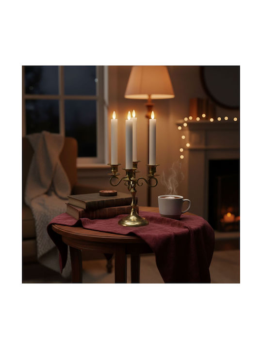 Relaxdays Lămpi Decorative Pentru Masă LED Lumânare 4 Buc 25x2 cm