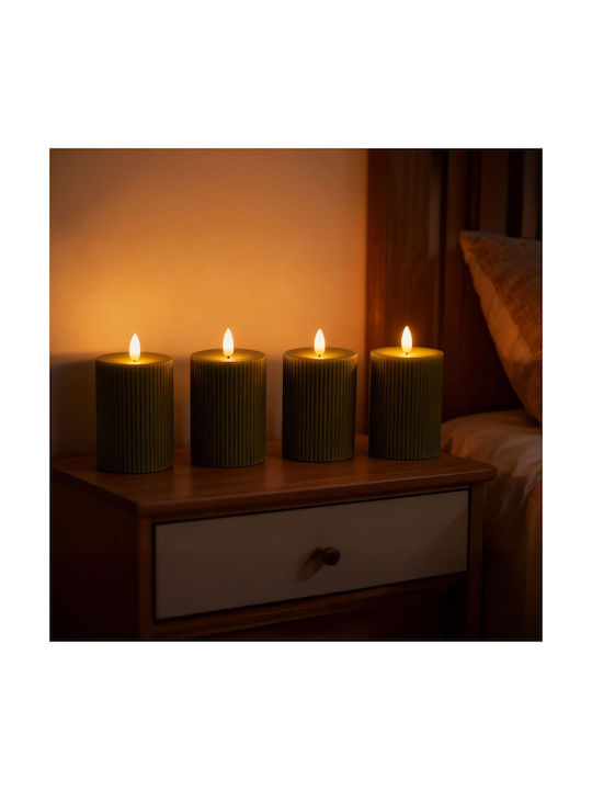 Relaxdays Lămpi Decorative Pentru Masă LED Lumânare 4 Buc 13x7.5 cm