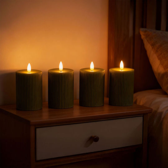 Relaxdays Διακοσμητικό Φωτιστικό LED Κερί 4τμχ 13x7.5εκ.