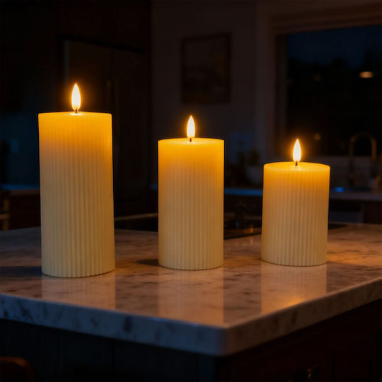 Relaxdays Διακοσμητικό Φωτιστικό LED Κερί 3τμχ