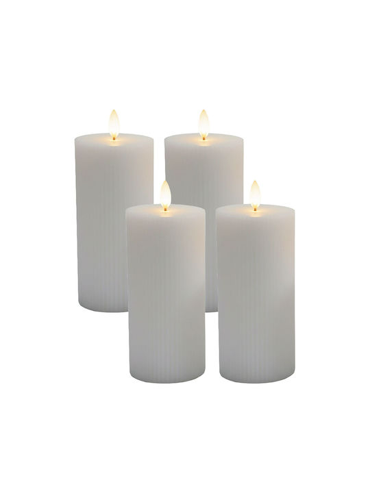 Relaxdays Lămpi Decorative Pentru Masă LED Lumânare 4 Buc 18x7.5 cm