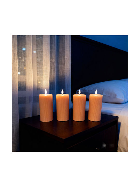 Relaxdays Lămpi Decorative Pentru Masă LED Lumânare 4 Buc 18x7.5 cm
