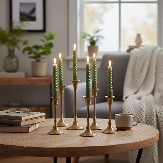Relaxdays Διακοσμητικό Φωτιστικό LED Κερί 6τμχ 25x2.2εκ.