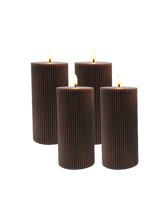 Relaxdays Lămpi Decorative Pentru Masă LED Lumânare 4 Buc 18x7.5 cm