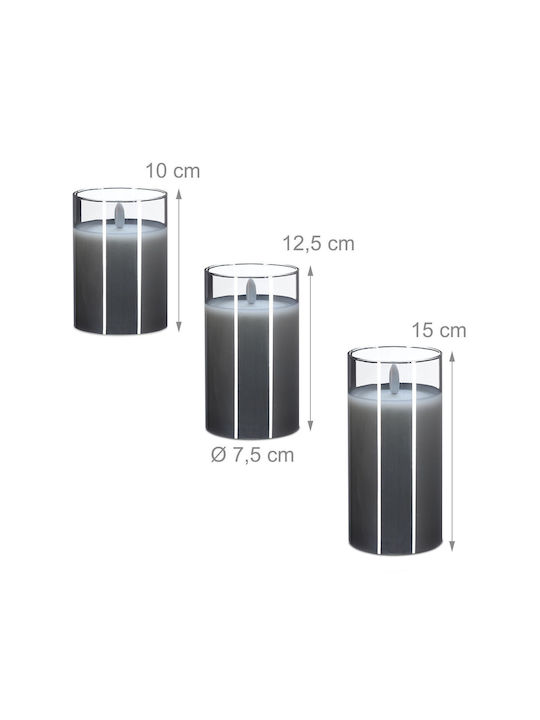 Relaxdays Lămpi Decorative Pentru Masă LED Lumânare 3 Buc