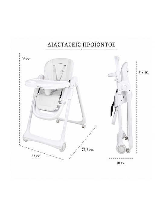 Foldable Highchair with Adjustable Height Green