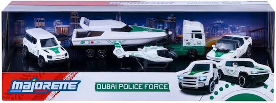 Majorette Car Set 4 Dubai Police Metallic Mercedes AMG Cars 7.5cm Police