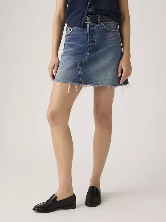Denim Mini Skirt Dark Blue