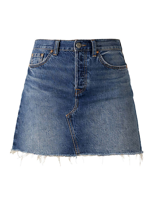 Denim Mini Skirt Dark Blue