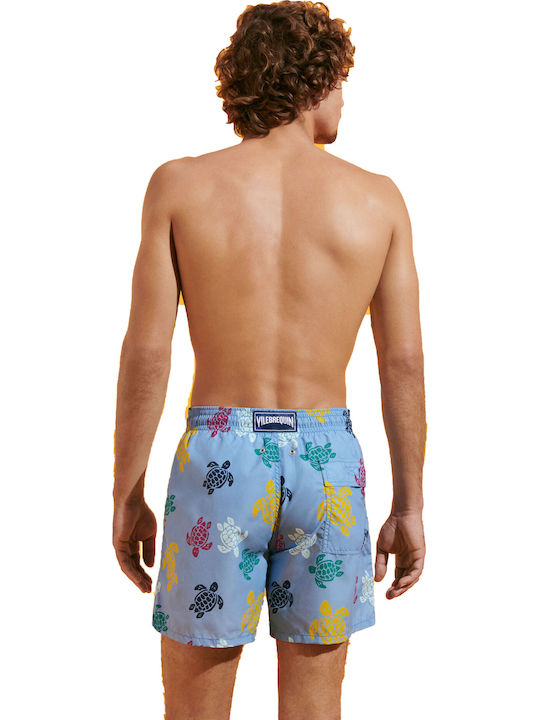 Men's Swimwear Shorts Light Blue with Patterns