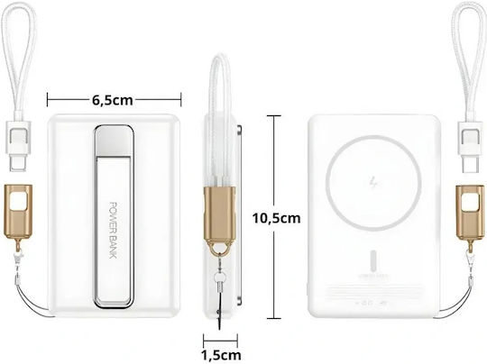 Verk Group 06400 MagSafe Power Bank 5000mAh 20W with USB-C Port Quick Charge 3.0 Purple