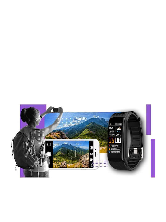 Giewont Gw200-3 Schwarzes Lila Smartwatch 2 Armbänder