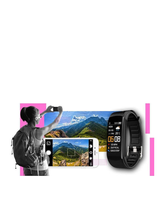 Giewont Gw200-4 Schwarze Pink Smartwatch 2 Armbänder