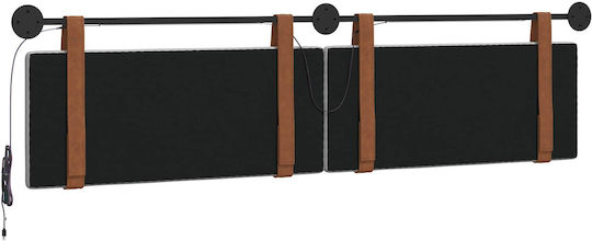 vidaXL Leather Gray Bed Headboard Cushion 210x55cm