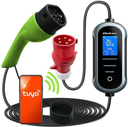 Qoltec Φορητός Σταθμός Φόρτισης 11kW με Ενσωματωμένο Καλώδιο Type 2