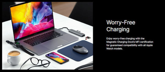 Usb-C Magnetisches Ladestationsdock Schwarz