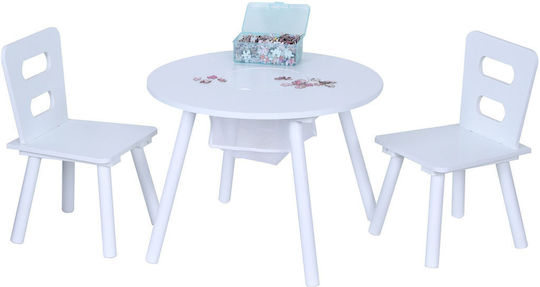 Set Masă Pentru Copii cu Scaune Alb Relaxdays Set Masă Pentru Copii cu Scaune Alb Relaxdays
