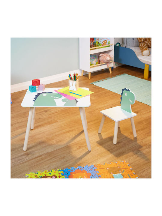 Relaxdays Kinder Tische Set mit Stühlen Weiß Relaxdays