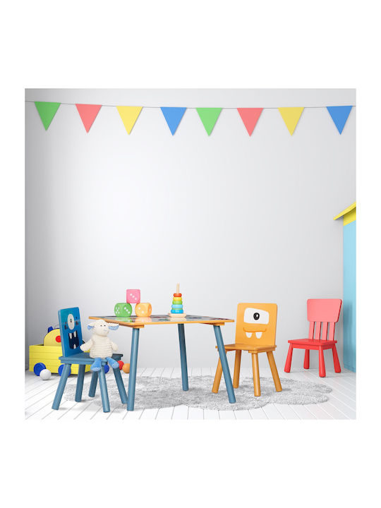 Relaxdays Kinder Tische Mit Mehrfarbigem Malerei Set Mit Stühlen Relaxdays