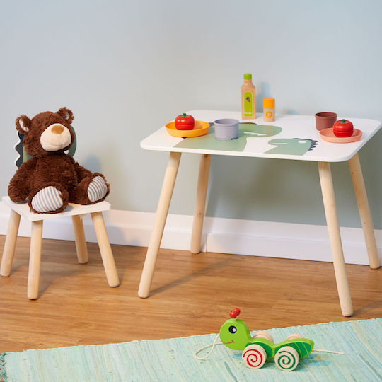 Kids Table Set with Chairs White Relaxdays