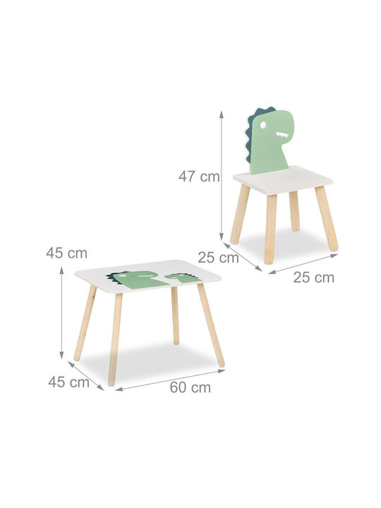 Relaxdays Kinder Tische Set mit Stühlen Weiß Relaxdays