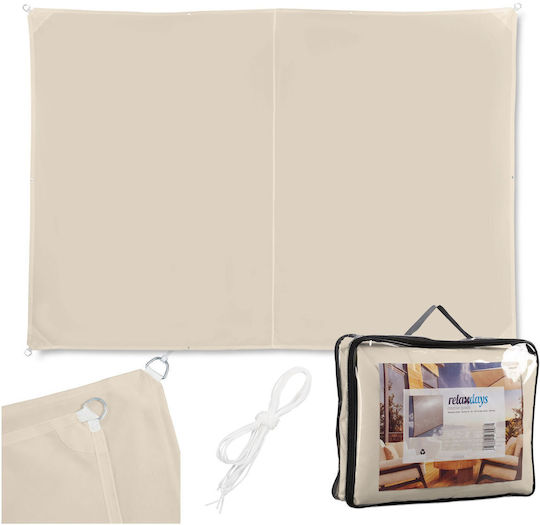 Relaxdays Rechteckiges Sonnensegel Beige