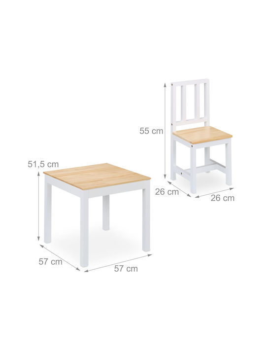 Relaxdays Kinder Tische Set mit Stühlen Weiß Relaxdays