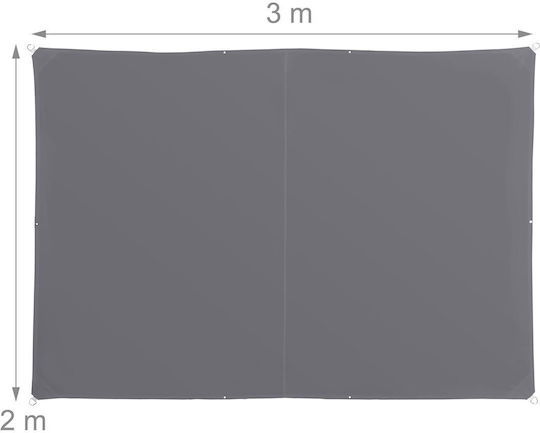 Relaxdays Πανί Σκίασης Γκρι 2x3m