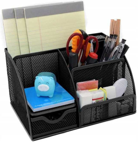 Desk Organizer 6 Compartments Black