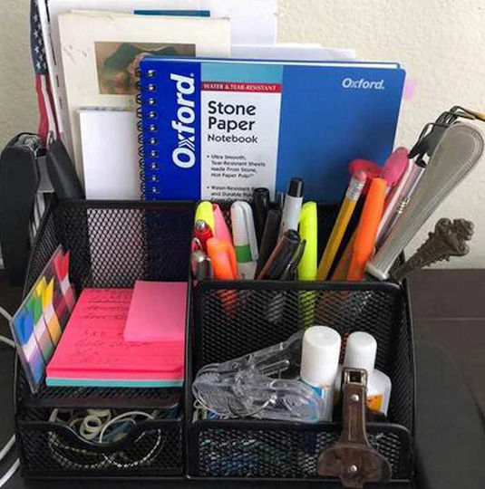 Desk Organizer 6 Compartments Black
