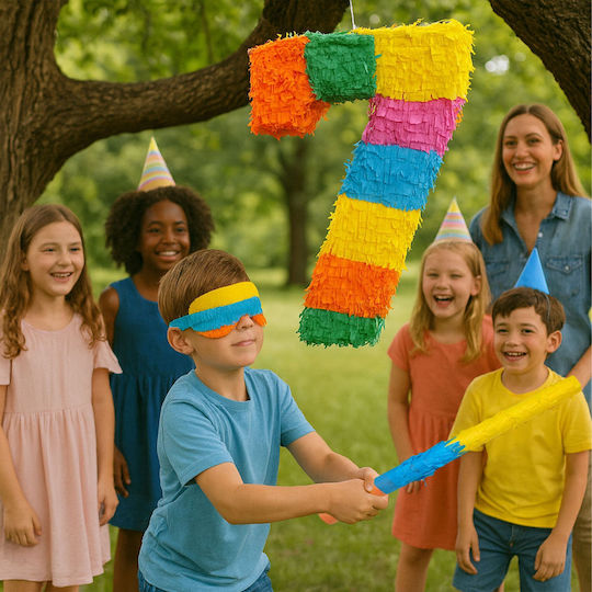 Piñata De Ziua De Naștere Cu Bețișor Mască Relaxdays Multicolor Număr 50.5x35.5x7.5 Cm