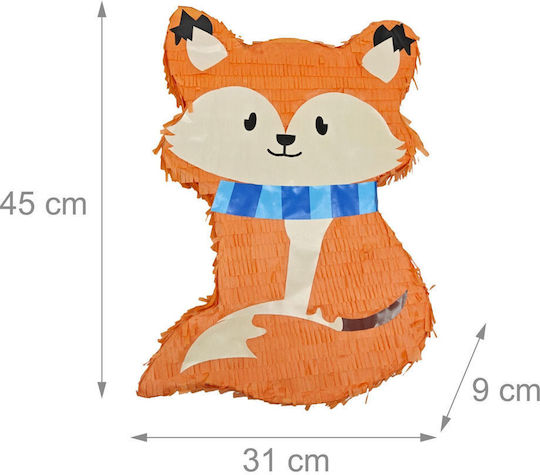 Relaxdays Fox Pinata Set Stick Mask Multicolor 45x31x9 Cm