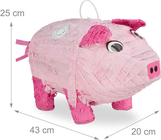 Relaxdays Pinata Pig Pink 25x20x43cm