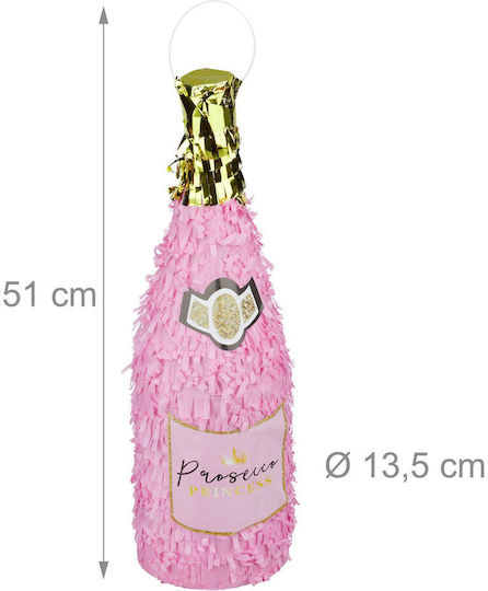 Relaxdays Pinata De Petrecere Roz Auriu 51x13.5x13.5cm