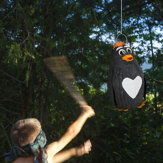 Relaxdays Penguin Pinata White Black Orange 42x21x21cm