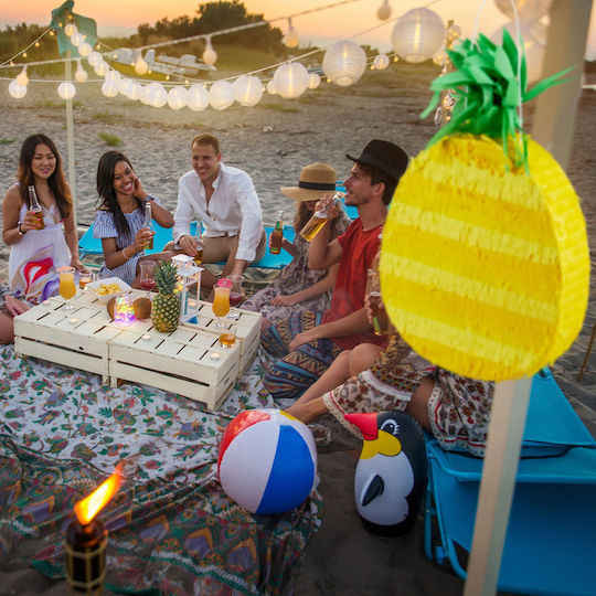 Relaxdays Pineapple Pinata Yellow Green 59x32x9cm