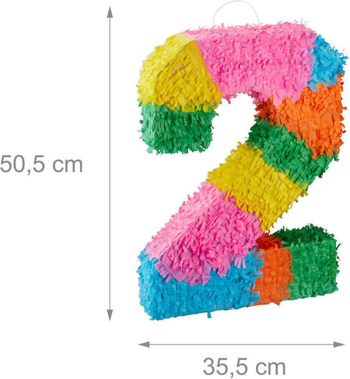Relaxdays Pinata Numărată Pentru Ziua De Naștere Galben Albastru Deschis/Portocaliu 50.5x7.5x35.5 Cm